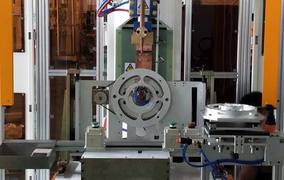 汽車發動機抱箍自動點焊工作站,單工位卡箍自動點焊機