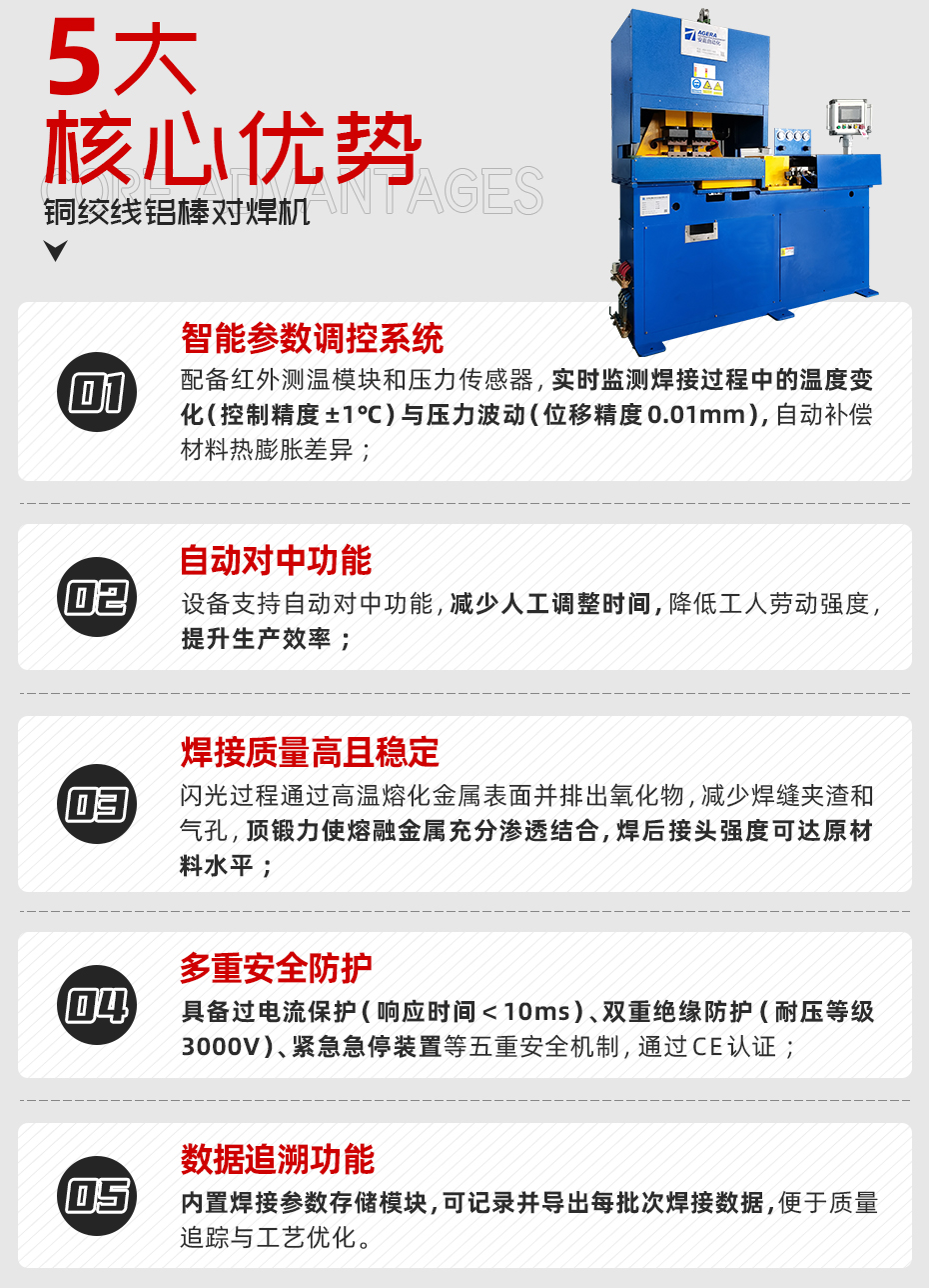 銅絞線鋁棒對(duì)焊機(jī)詳情核心優(yōu)勢