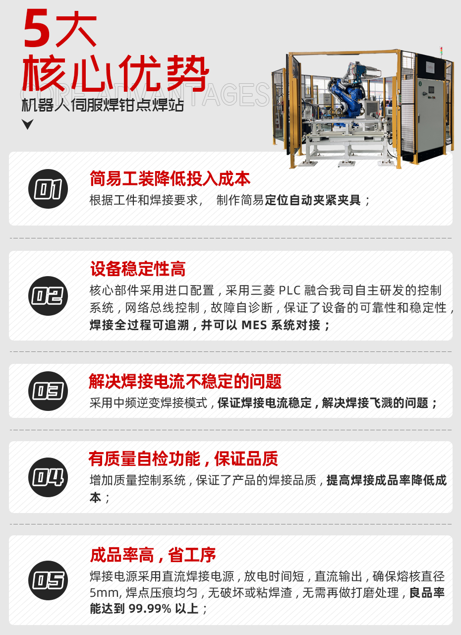 機器人伺服焊鉗點焊站詳情核心優(yōu)勢
