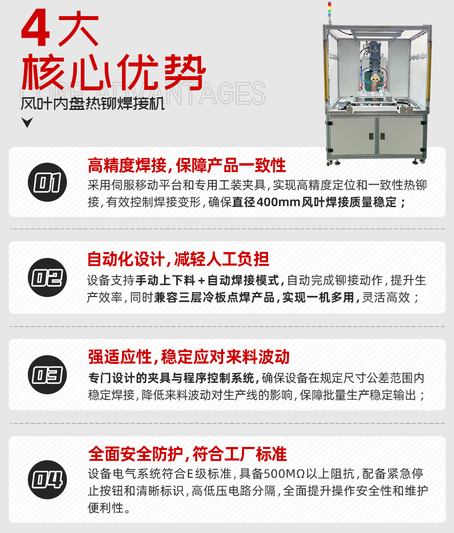 風葉內(nèi)盤熱鉚焊接機詳情核心優(yōu)勢